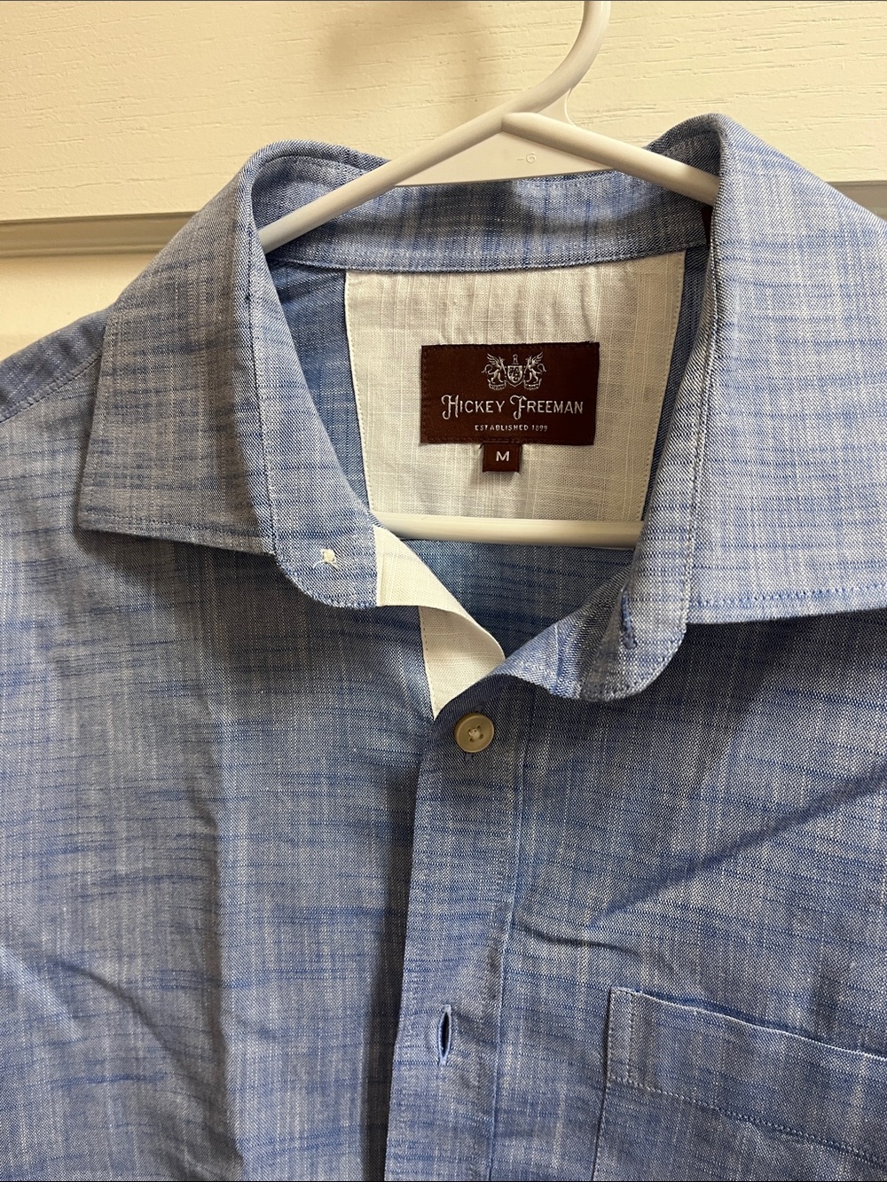 Hickey Freeman Light Blue Textured Button-Down Shirt
